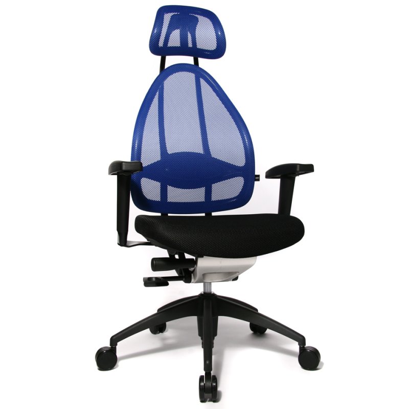 Topstar bureaustoel Open Art 2010, blauw, met armleuningen, 110 kg draagkracht